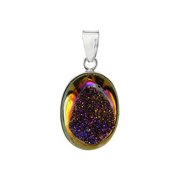 Sterling Silver Oval Drusy Pendant
