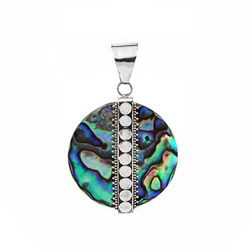 Sterling Silver Abalone Shell Bali Pendant