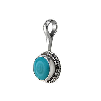 Sterling Silver Genuine Turquoise Pendant