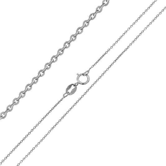 Italian Rolo D/C Chain with Rhodium (0.8mm)