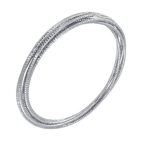 Sterling Sillver 5 Attached D C Rhodium Bangle