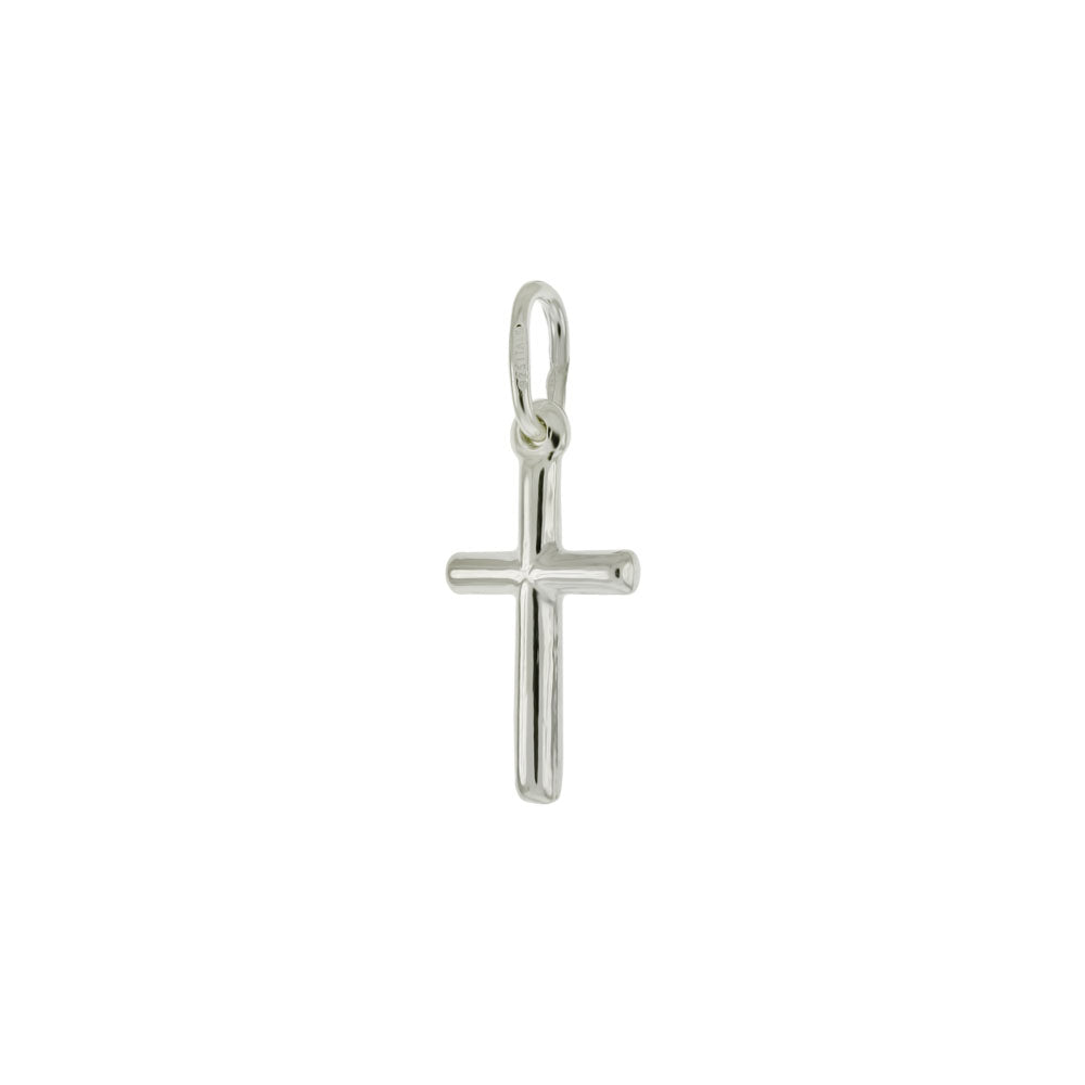 Italian Sterling Silver Tube Cross Pendant