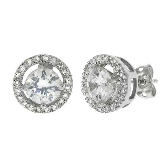 6mm Round CZ Halo Earring Jackets