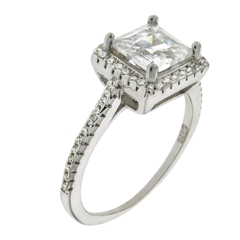 Square Halo Princess-Cut Engagement Ring