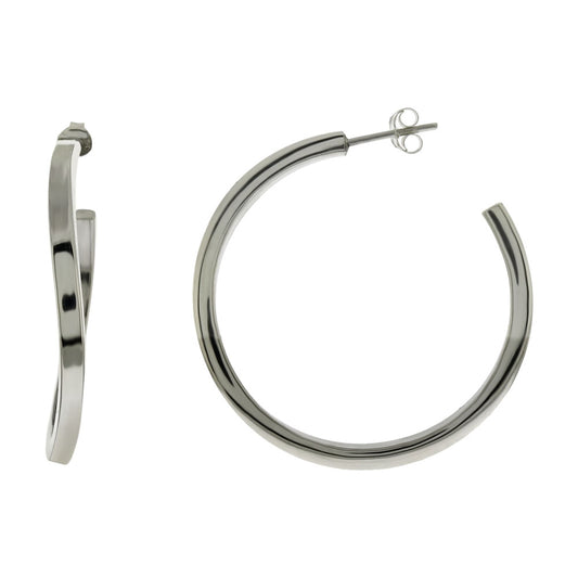 Sterling Silver High Polish Hoop Earrings