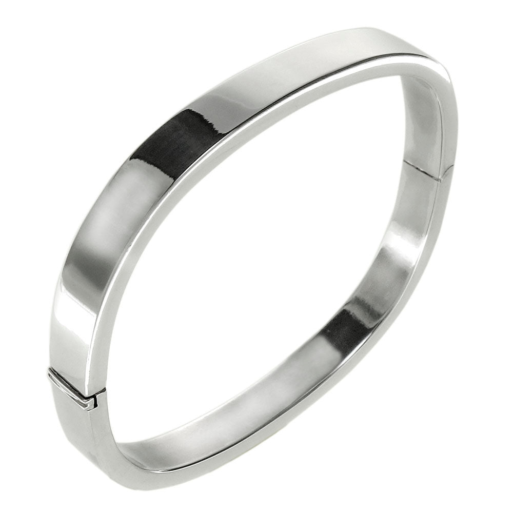 Sterling Silver Square Plain Bangle