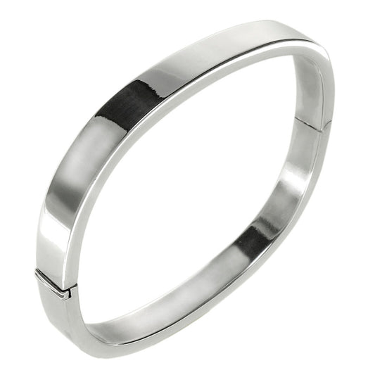 Sterling Silver Square Plain Bangle