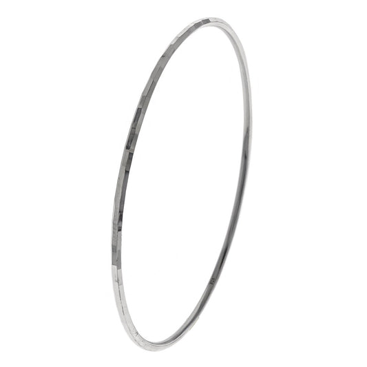 Sterling Silver Diamond Cut Tube Bangle
