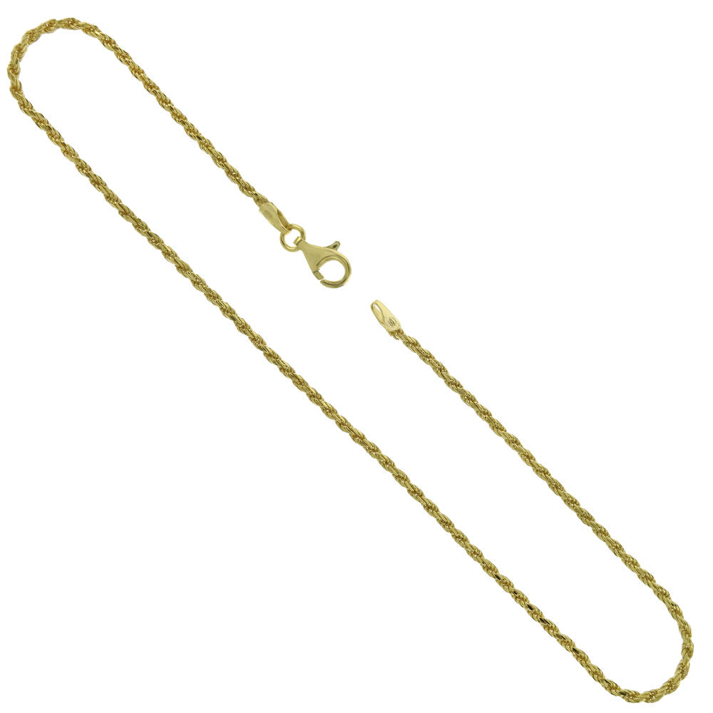 Rope D/C Gold Plated Anklet (1.5mm)