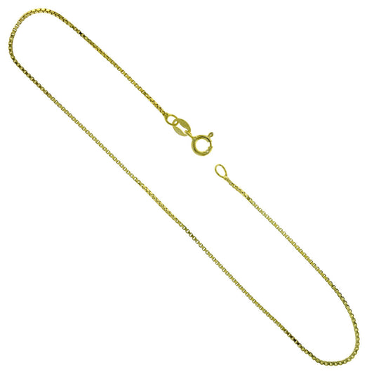 Simple Gold Plated Box Chain Anklet