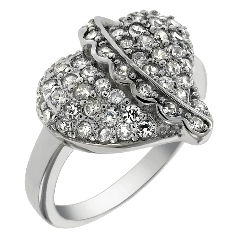 Sterling Silver Cubic Zirconia Heart Ring