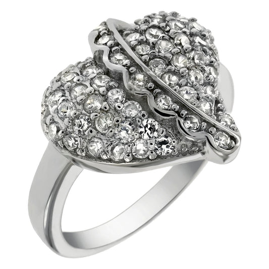 Sterling Silver Cubic Zirconia Heart Ring