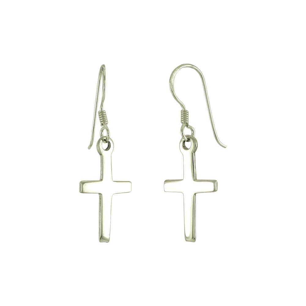 925 Sterling Silver Dangle Cross Earrings