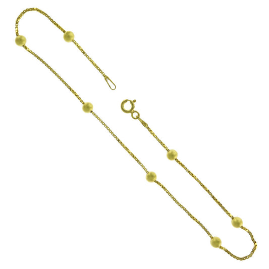 Gold-Plated Box Chain Anklet (1mm)