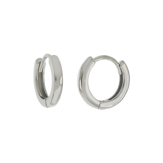 925 Sterling Silver Rhodium Small Huggie Hoop Earrings