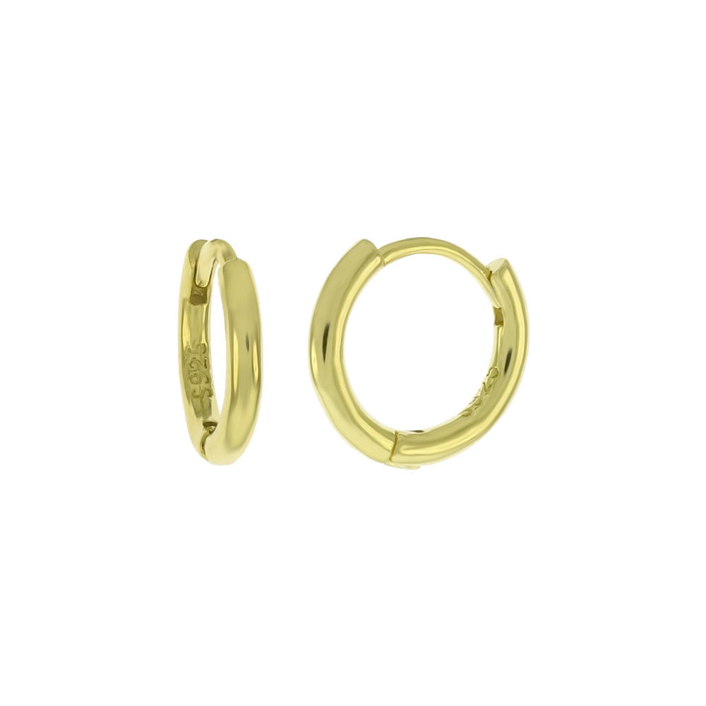 thin gold plated huggie earrings