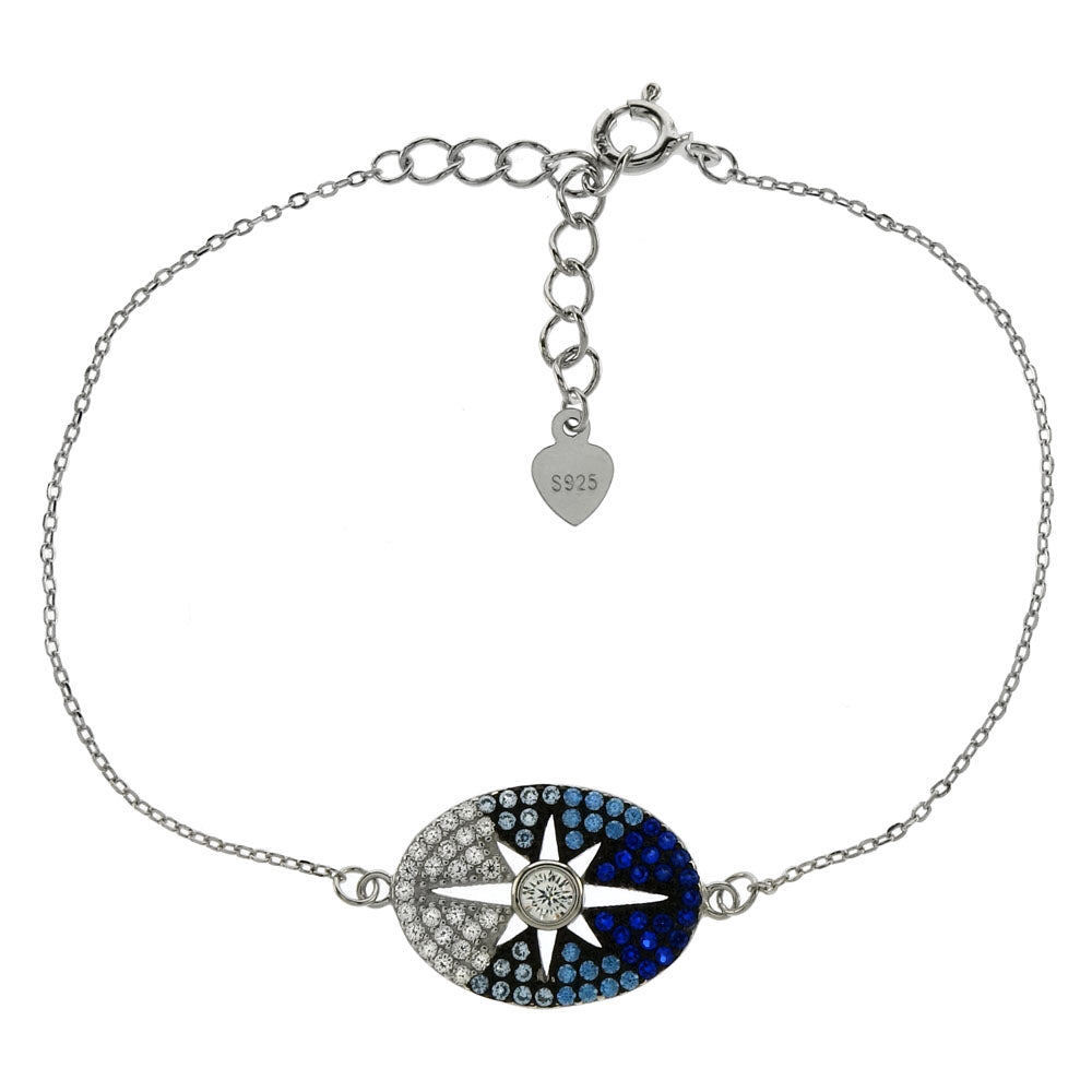 Starburst Oval Disc Charm Bracelet