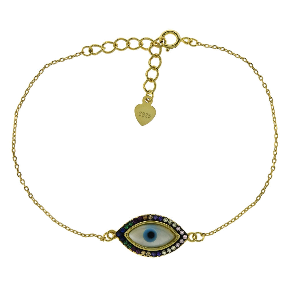 Gold Plated Evil Eye Bracelet