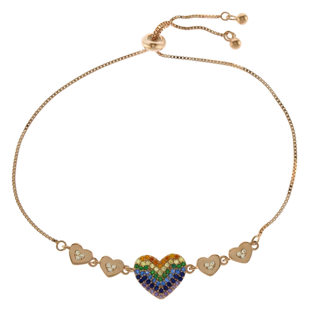 Rose-Gold Plated Bracelet with Hearts