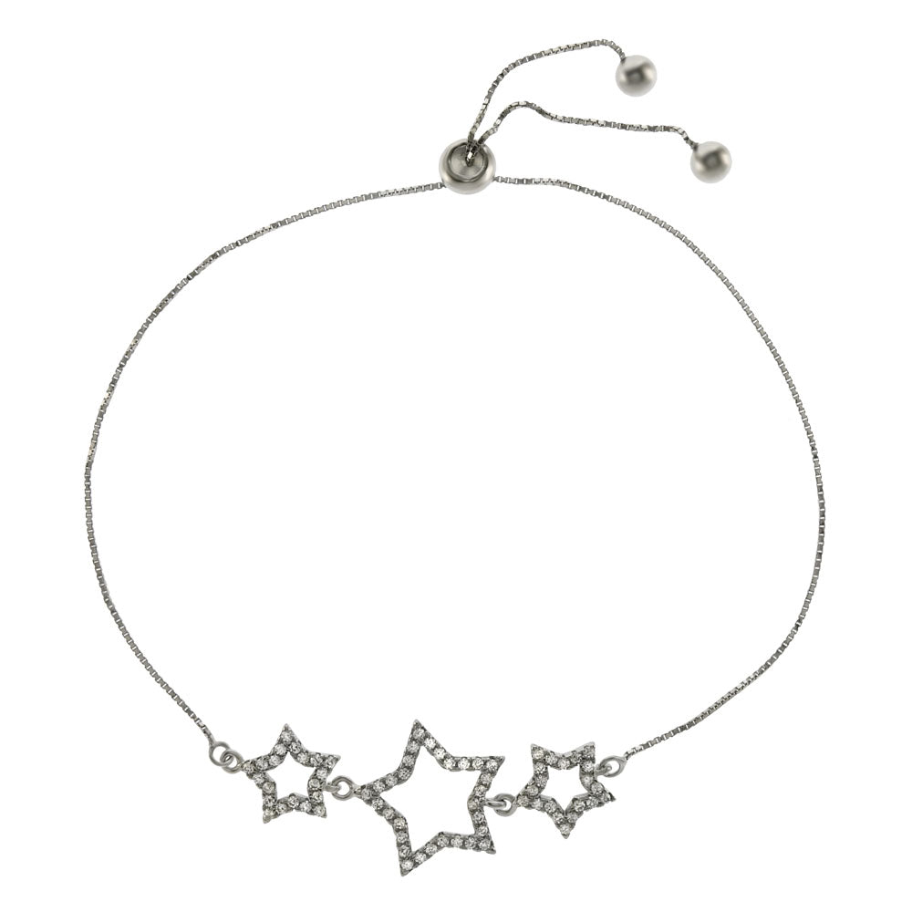 sterling silver star charm stretch bracelet