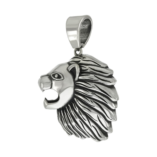 Lion Head Oxidized Pendant