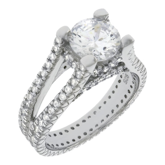 Sterling Silver Cubic Zirconia 7MM Bridal Ring