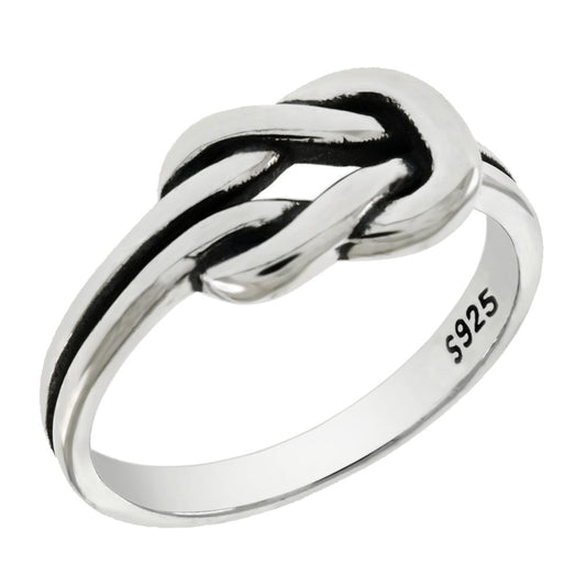 Sterling Silver Oxidized Love Knot Ring