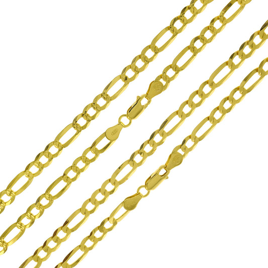 Gold-Plated Figaro Super Flat D/C Chain (5.5mm)