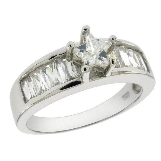 Cubic Zirconia Star Engagement Ring