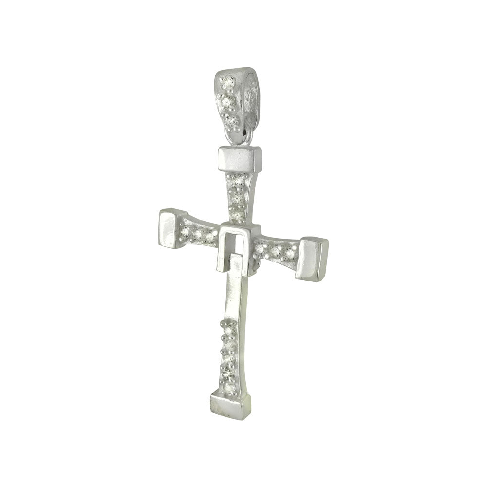 Cubic Zirconia Moveable Cross Pendant