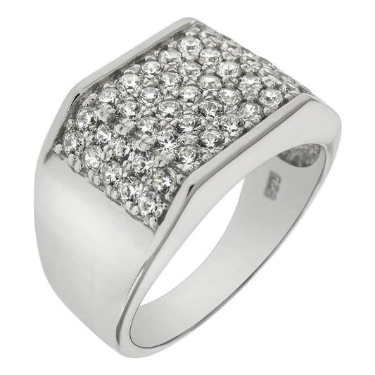 Micro Pave CZ Square Shape Unisex Ring