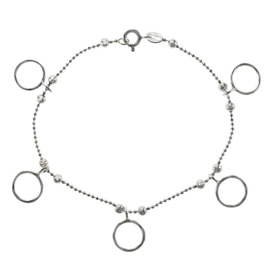 Italian Bead Chain Bracelet - 5 Circle Charms