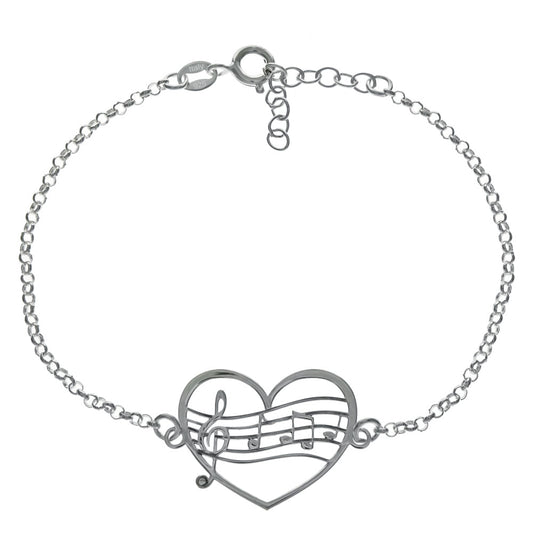 Laser Cut Heart with Musical Note Bracelet