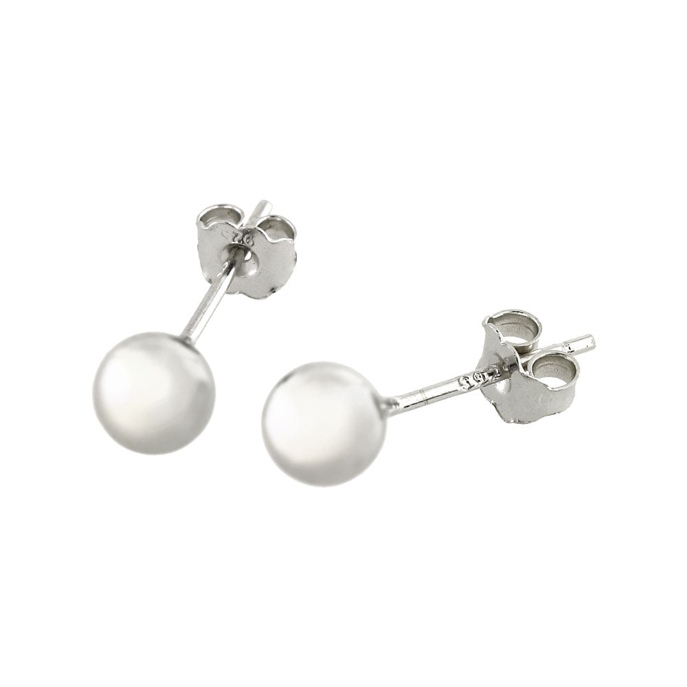 5mm Ball Rhodium Stud Earrings