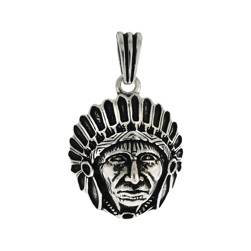 Indian Head Oxidized Pendant