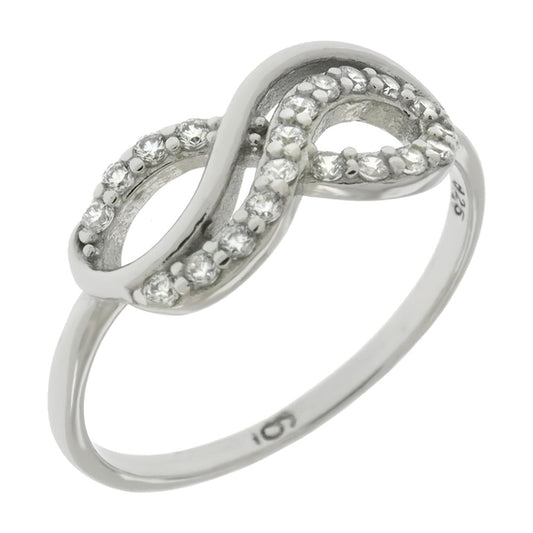 Pave Cubic Zirconia Infinity Ring