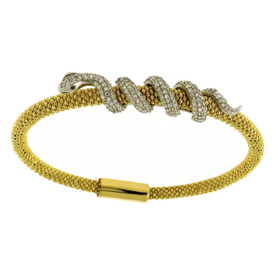 Micro Pace CZ Snake Mesh Bracelet