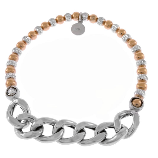 Italian Curb Bracelet with Stretching Beads