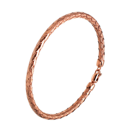 Rose-Gold Plated Braided Bangle Bracelet