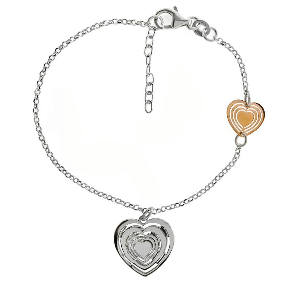 Laser Cut Hearts Charm Bracelet