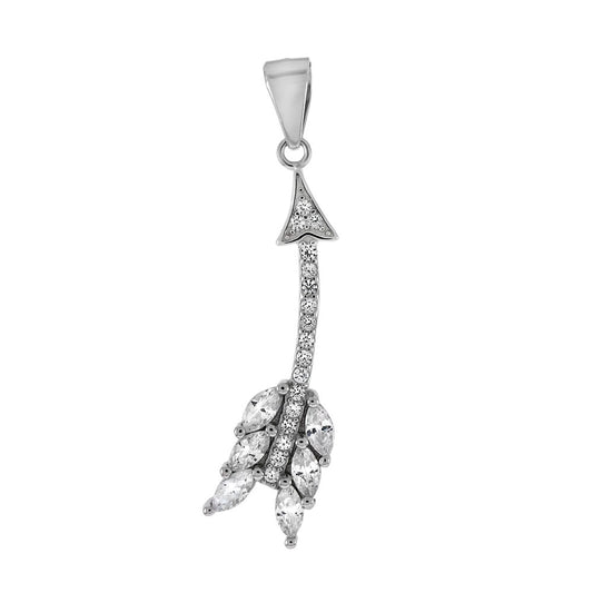 Sterling Silver Cubic Zirconia Arrow Pendant