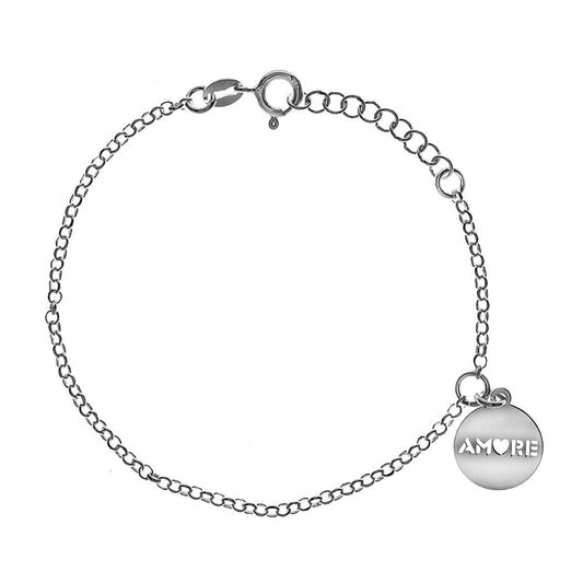 Wholesale Sterling Silver AMORE Charm Bracelet