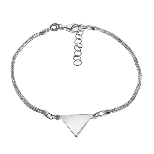 Adjustable Italian Franco Chain Bracelet - Triangle (1.45mm)