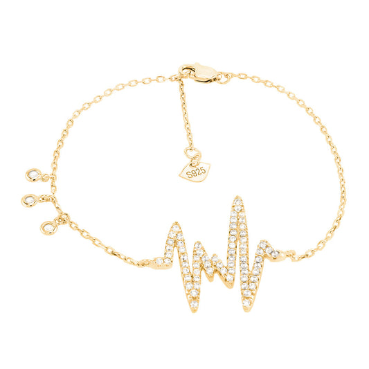 Gold Plated Heartbeat Bracelet