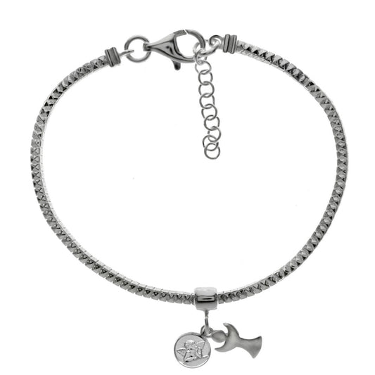 sterling silver bracelet with angel charms