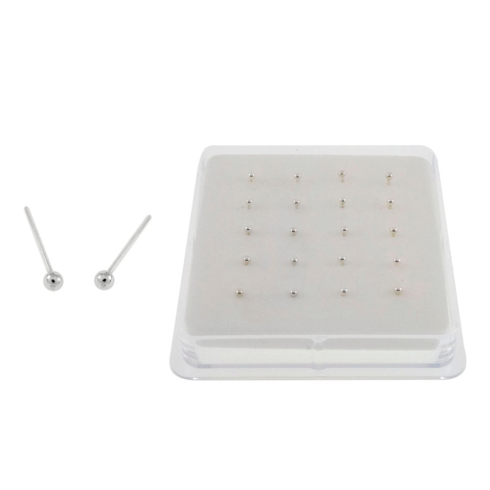 Sterling Silver 1 5mm Ball Nose Stud Straight End