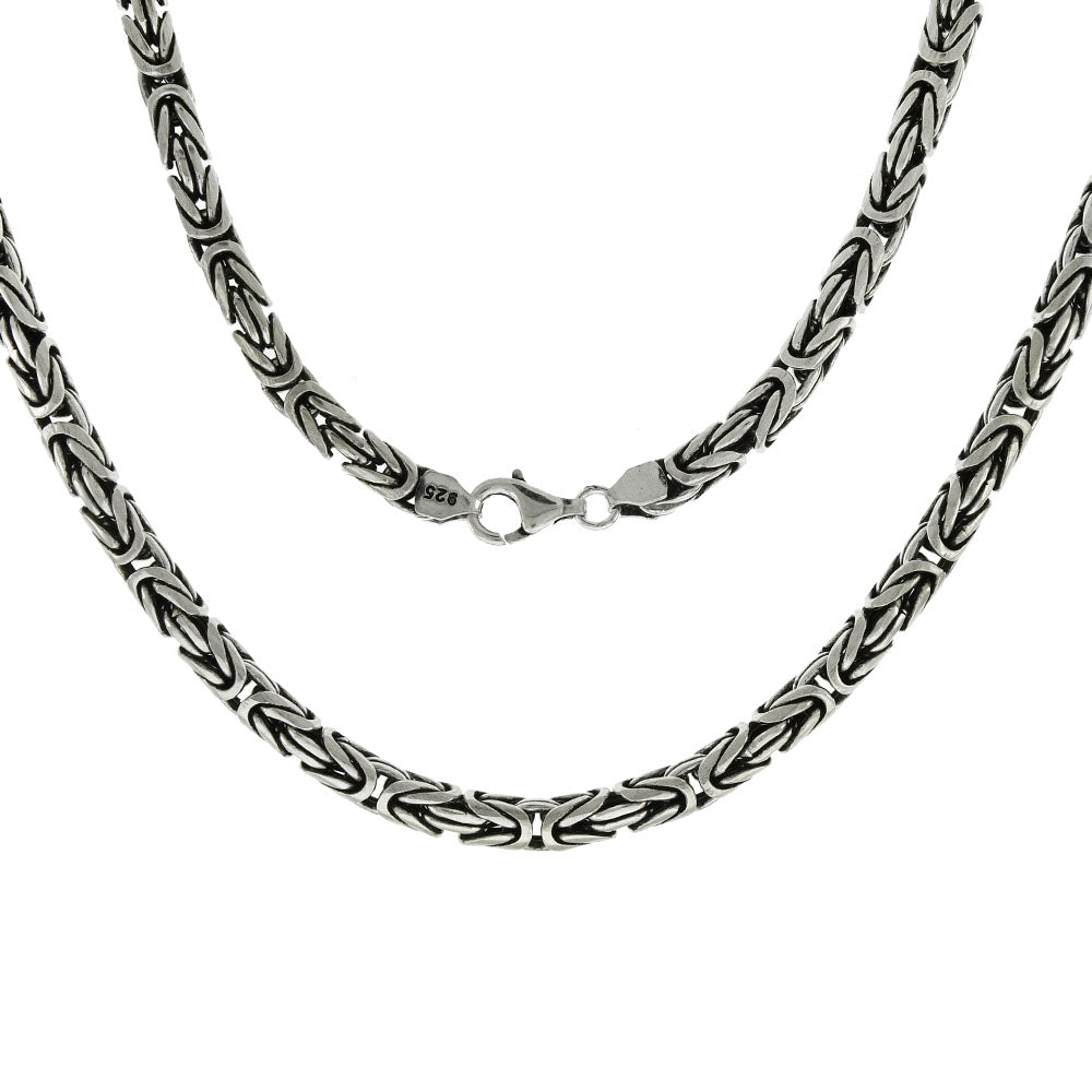 5mm men's round bali silver chain