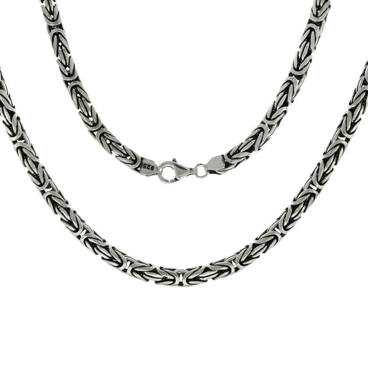 5mm men's round bali silver chain