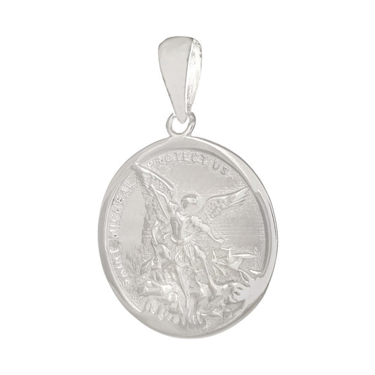 Sterling Silver SAINT MICHAEL Medal Pendant