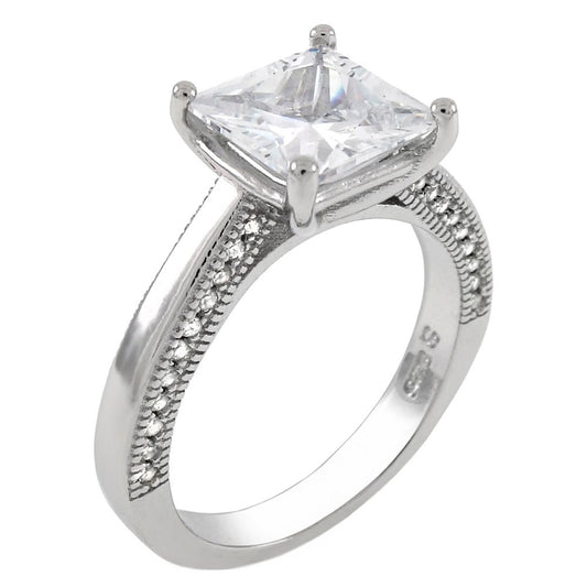 Princess Cubic Zirconia Engagement Ring